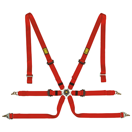 OMP 0202 HSL - Saloon Pull Down 6 Point Harness